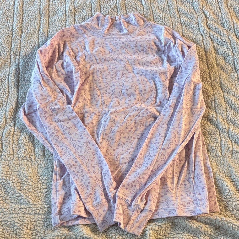 Elegant Swirl Patterned Lavender Blouse
